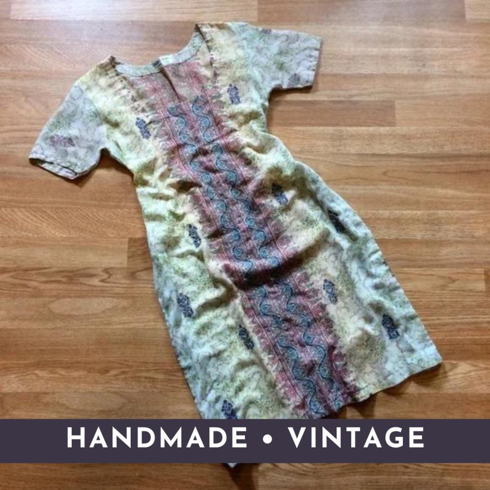 🎥 Vintage, Handmade Dress ♡ Altered Kurti